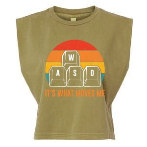 Funny Pc Gamer Computer Nerd Gift Wasd Its What Moves Me Meaningful Gift Garment-Dyed Women's Muscle Tee