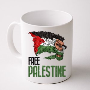 Free Palestine Gaza Flag Arabic Freedom Distressed Strength Coffee Mug