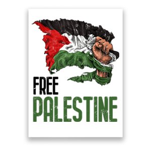 Free Palestine Gaza Flag Arabic Freedom Distressed Strength Poster