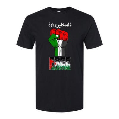 Free Palestine Gaza Arabic Support Palestinian Flag Softstyle CVC T-Shirt