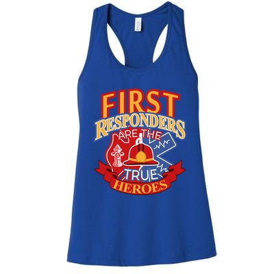 Firefighter Proud Gift Design First Responders Hero Cute Gift Women's Racerback Tank