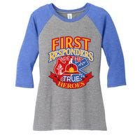 Firefighter Proud Gift Design First Responders Hero Cute Gift Women's Tri-Blend 3/4-Sleeve Raglan Shirt