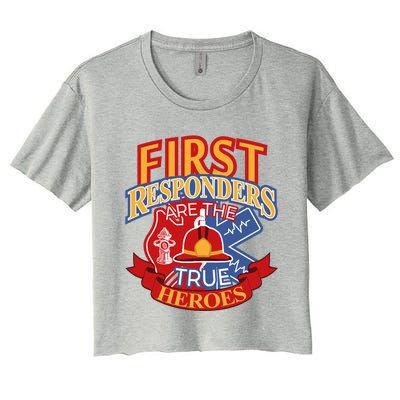 Firefighter Proud Gift Design First Responders Hero Cute Gift Women's Crop Top Tee