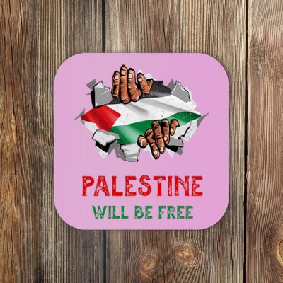 Free Palestine Gaza Flag Arabic Freedom Distressed Vintage Coaster