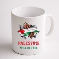 Free Palestine Gaza Flag Arabic Freedom Distressed Vintage Coffee Mug