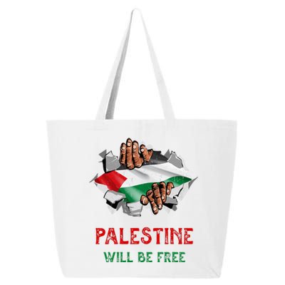 Free Palestine Gaza Flag Arabic Freedom Distressed Vintage 25L Jumbo Tote