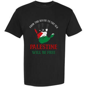 Free Palestine Gaza Flag Arabic Palestine Will Be Free Garment-Dyed Heavyweight T-Shirt