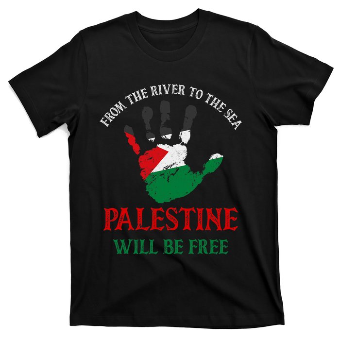 Free Palestine Gaza Flag Arabic Palestine Will Be Free T-Shirt