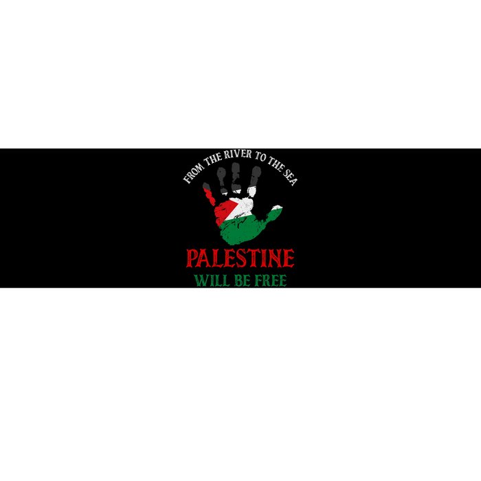 Free Palestine Gaza Flag Arabic Palestine Will Be Free Bumper Sticker