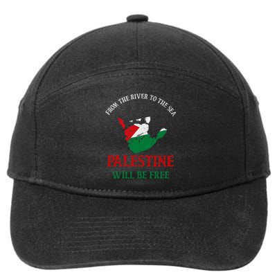 Free Palestine Gaza Flag Arabic Palestine Will Be Free 7-Panel Snapback Hat