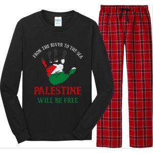 Free Palestine Gaza Flag Arabic Palestine Will Be Free Long Sleeve Pajama Set