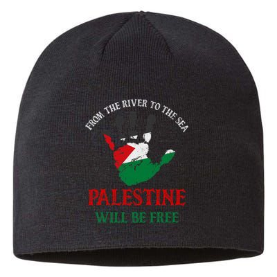 Free Palestine Gaza Flag Arabic Palestine Will Be Free Sustainable Beanie