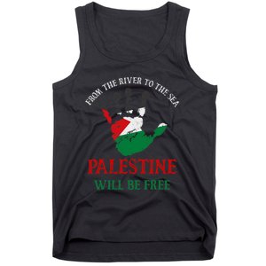 Free Palestine Gaza Flag Arabic Palestine Will Be Free Tank Top