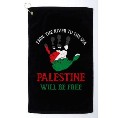 Free Palestine Gaza Flag Arabic Palestine Will Be Free Platinum Collection Golf Towel