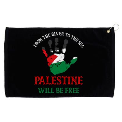 Free Palestine Gaza Flag Arabic Palestine Will Be Free Grommeted Golf Towel