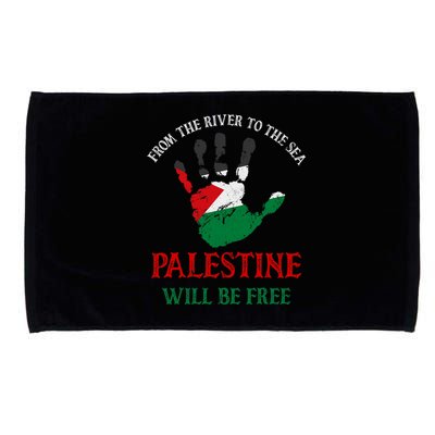 Free Palestine Gaza Flag Arabic Palestine Will Be Free Microfiber Hand Towel