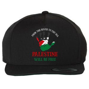 Free Palestine Gaza Flag Arabic Palestine Will Be Free Wool Snapback Cap