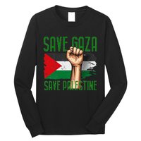 Free Palestine Gaza Flag Arabic Freedom Distressed Vintage Long Sleeve Shirt