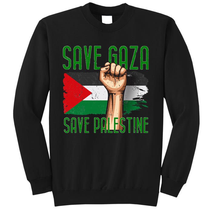 Free Palestine Gaza Flag Arabic Freedom Distressed Vintage Sweatshirt