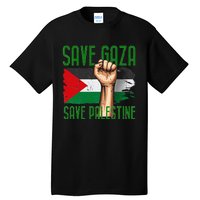 Free Palestine Gaza Flag Arabic Freedom Distressed Vintage Tall T-Shirt