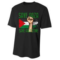 Free Palestine Gaza Flag Arabic Freedom Distressed Vintage Performance Sprint T-Shirt