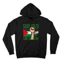 Free Palestine Gaza Flag Arabic Freedom Distressed Vintage Tall Hoodie