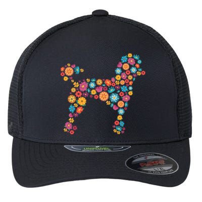 Flower Poodle Gift Flexfit Unipanel Trucker Cap