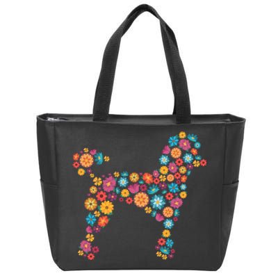 Flower Poodle Gift Zip Tote Bag