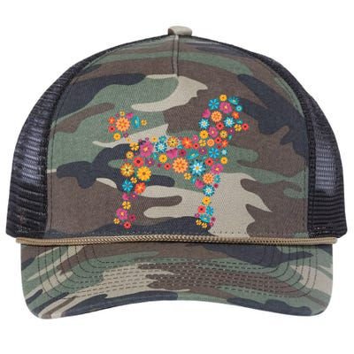 Flower Poodle Gift Retro Rope Trucker Hat Cap