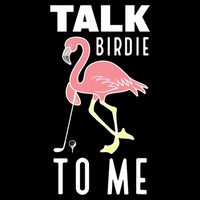 Flamingo Playing Golf Talk Birdie To Me Golfing Funny Golfer Sustainable Bucket Hat
