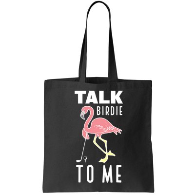 Flamingo Playing Golf Talk Birdie To Me Golfing Funny Golfer Bag