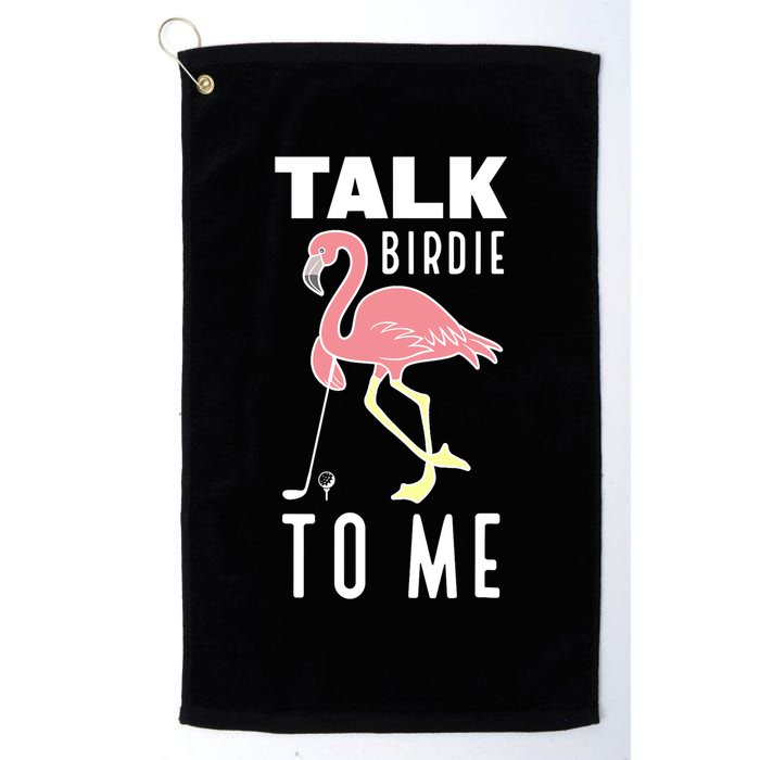 Flamingo Playing Golf Talk Birdie To Me Golfing Funny Golfer Golf Towel