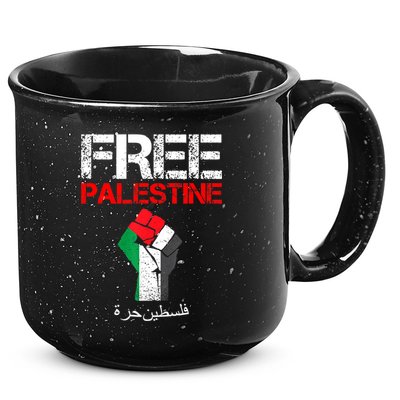 Free Palestine Gaza Palestinian Fist 15oz Campfire Ceramic Mug