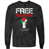 Free Palestine Gaza Palestinian Fist Tie-Dye Long Sleeve Shirt