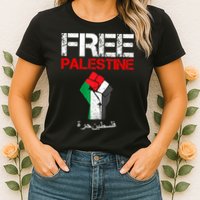 Free Palestine Gaza Palestinian Fist Womens T-Shirt
