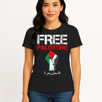 Free Palestine Gaza Palestinian Fist Womens T-Shirt