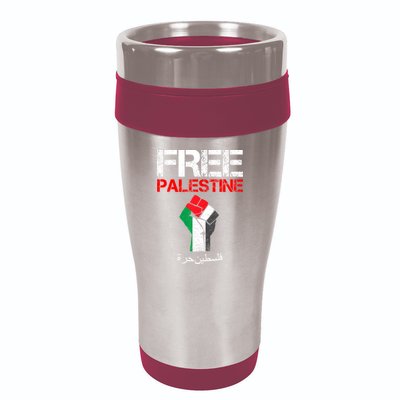 Free Palestine Gaza Palestinian Fist 16oz Travel Tumbler