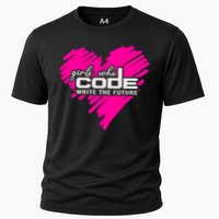 Funny Programmer Girl Coder Girls Who Code Write The Future Gift Cooling Performance Crew T-Shirt