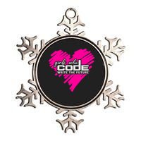 Funny Programmer Girl Coder Girls Who Code Write The Future Gift Metallic Star Ornament
