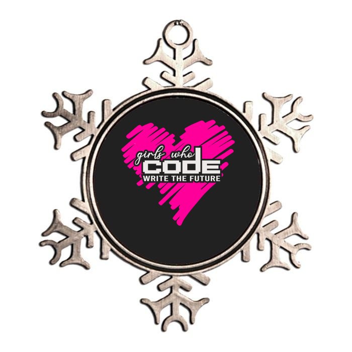 Funny Programmer Girl Coder Girls Who Code Write The Future Gift Metallic Star Ornament