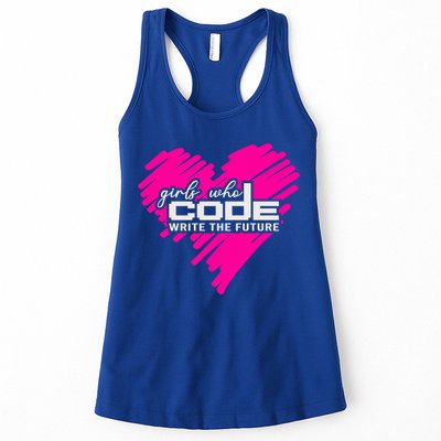 Funny Programmer Girl Coder Girls Who Code Write The Future Gift Women's Racerback Tank