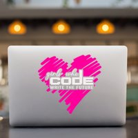 Funny Programmer Girl Coder Girls Who Code Write The Future Gift Permanent Decal Sticker