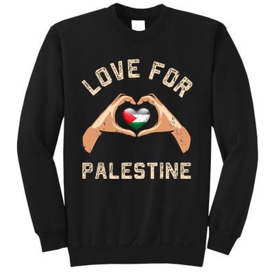 Free Palestine Gaza Flag Arabic Freedom Distressed Love Sweatshirt