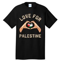 Free Palestine Gaza Flag Arabic Freedom Distressed Love Tall T-Shirt