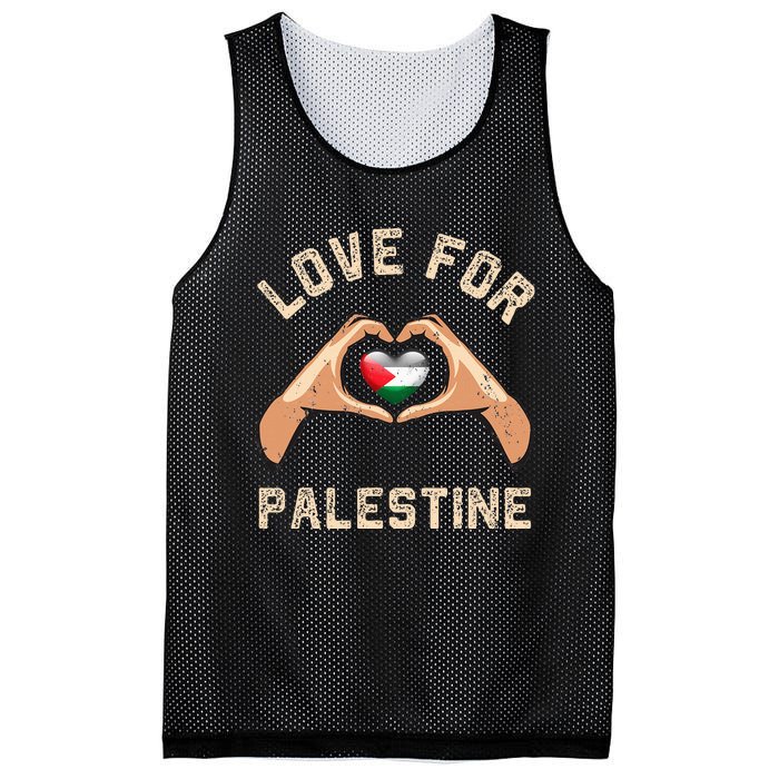 Free Palestine Gaza Flag Arabic Freedom Distressed Love Mesh Reversible Basketball Jersey Tank