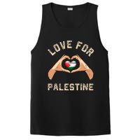 Free Palestine Gaza Flag Arabic Freedom Distressed Love PosiCharge Competitor Tank