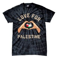 Free Palestine Gaza Flag Arabic Freedom Distressed Love Tie-Dye T-Shirt