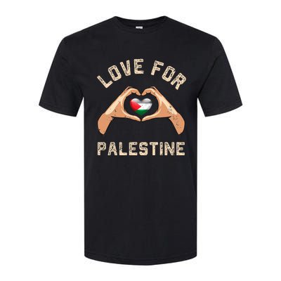 Free Palestine Gaza Flag Arabic Freedom Distressed Love Softstyle CVC T-Shirt