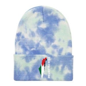 Free Palestine Gift Free Gaza Palestine Flag Arabic Gift Tie Dye 12in Knit Beanie