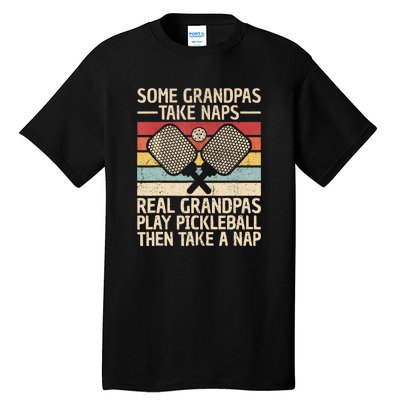 Funny Pickleball Grandpa Pickleball Player Vintage Pickleball Lovers Gift Tall T-Shirt